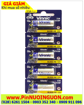 COMBO 01vỉ=5viên Pin Remote điều khiển 12V Vinnic 23A, L1028F, 23AE, MN23 _Giá chỉ 55.000/vỉ 5viên